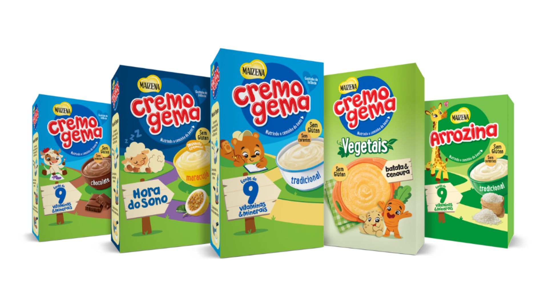 Various boxes of Maizena Cremogema in different flavours