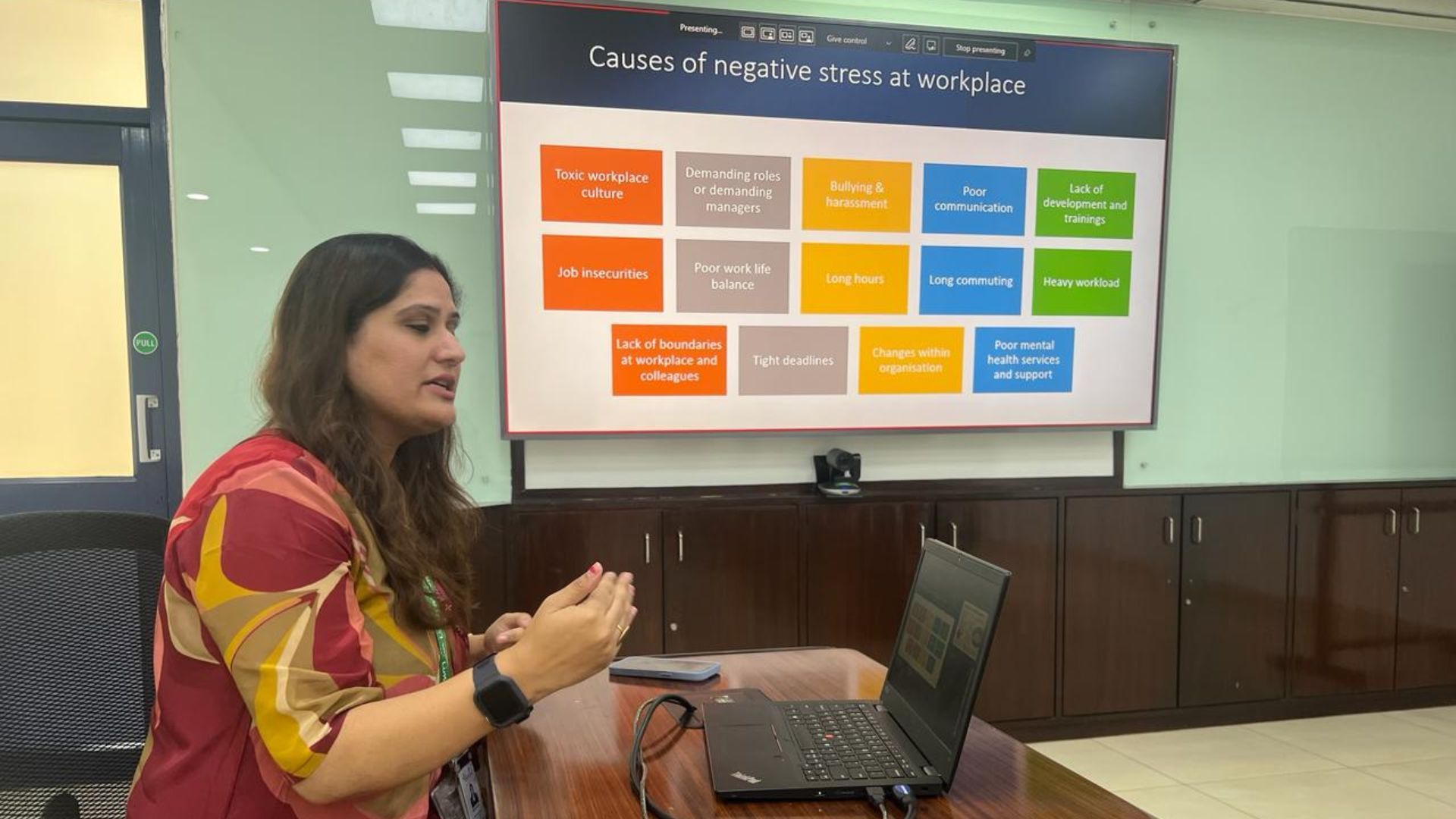 Stress management session at HUL office