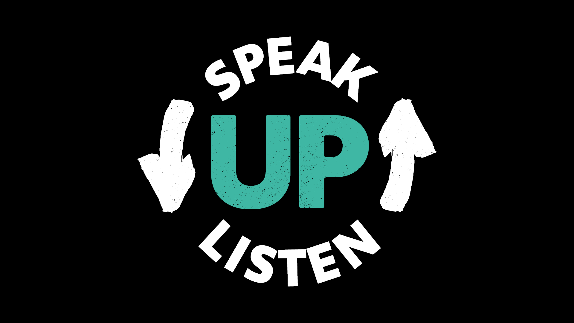 A mental health day awareness logo that reads ‘Speak up and Listen’