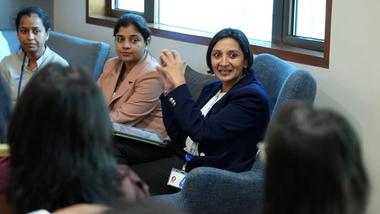 HUL women supply chain leaders addressing people at the Unilever Pathway's event 2024
