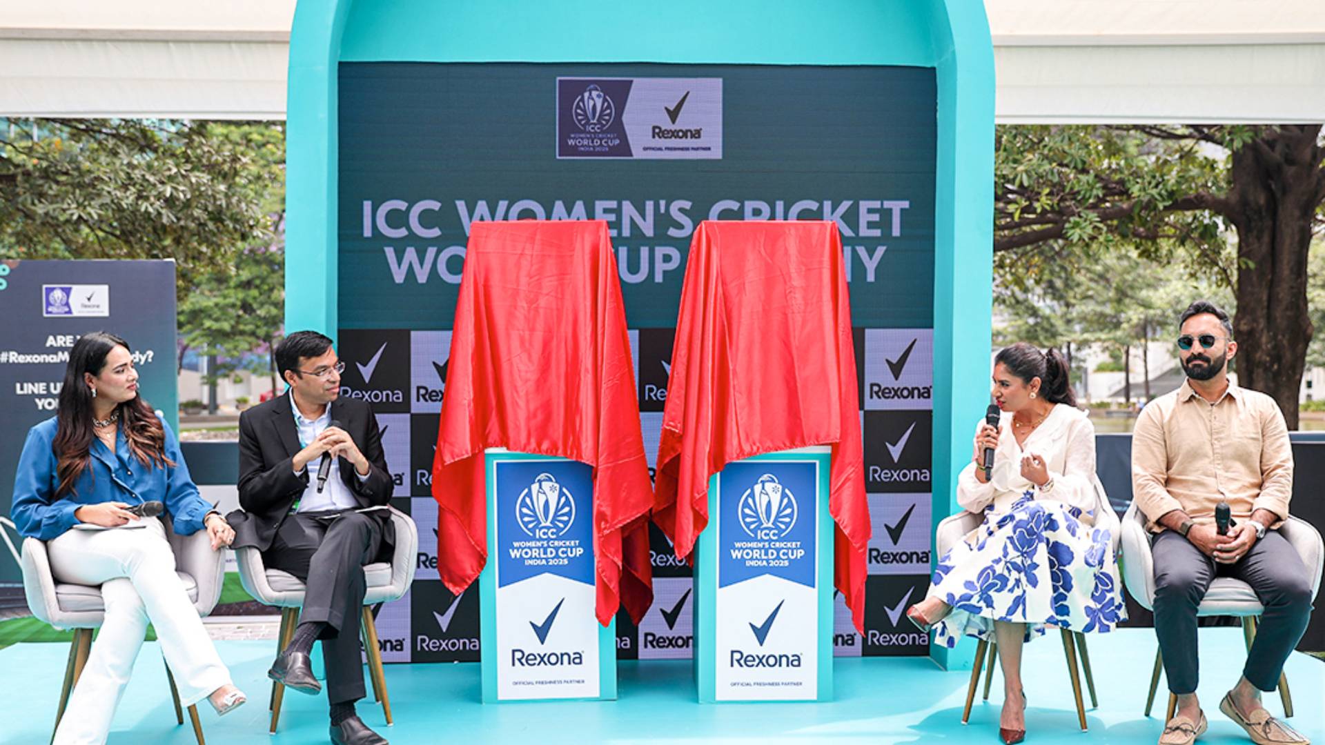 Panel discussion at ICC Women's Cricket World Cup event.