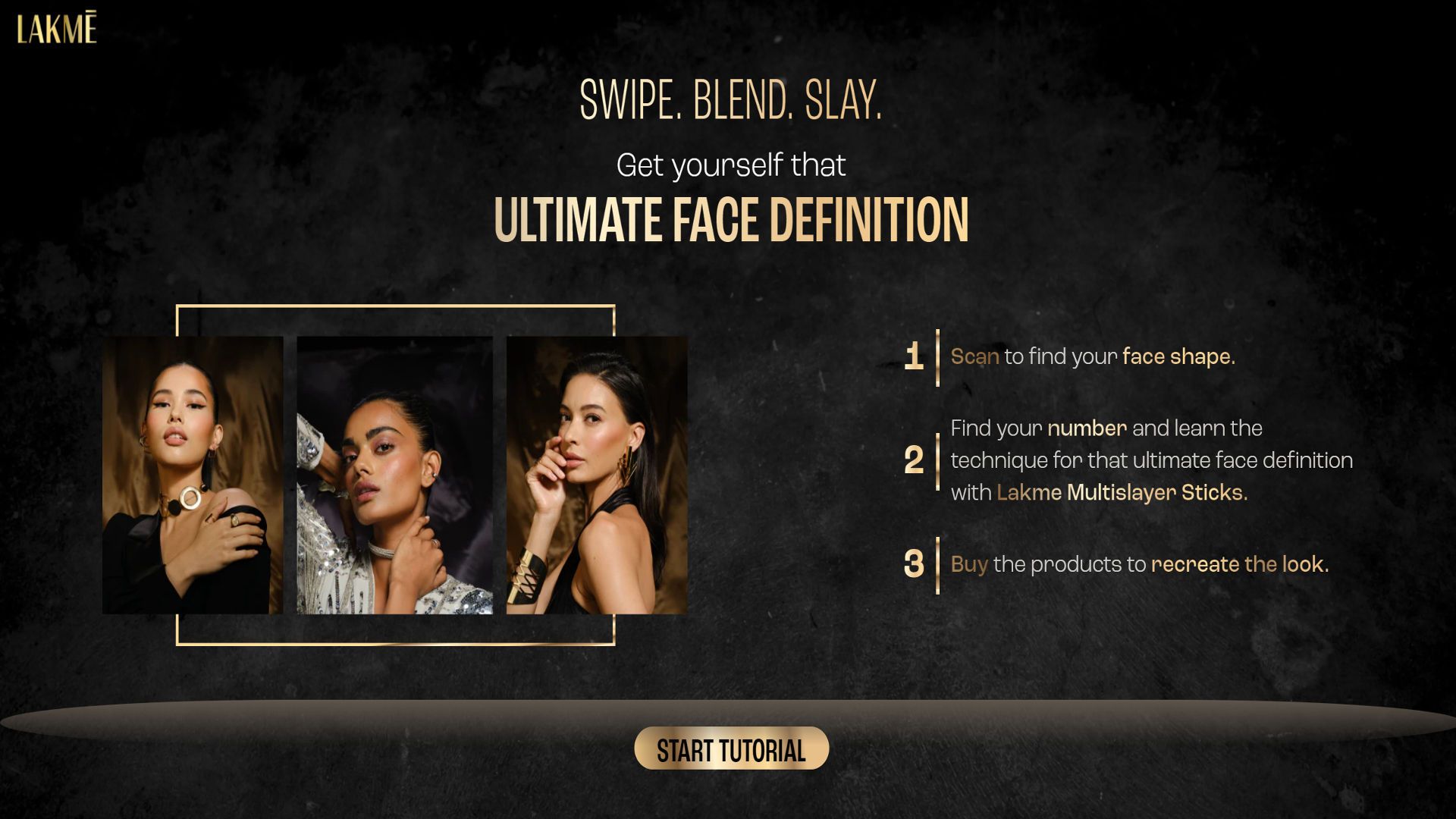 Screenshot from the LAKME website showing the use of AI in the consumer experience.