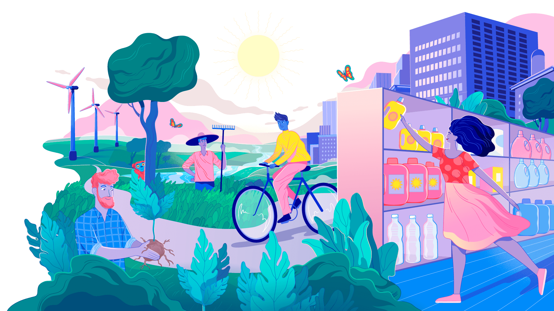 An illustration of sustainable scenarios