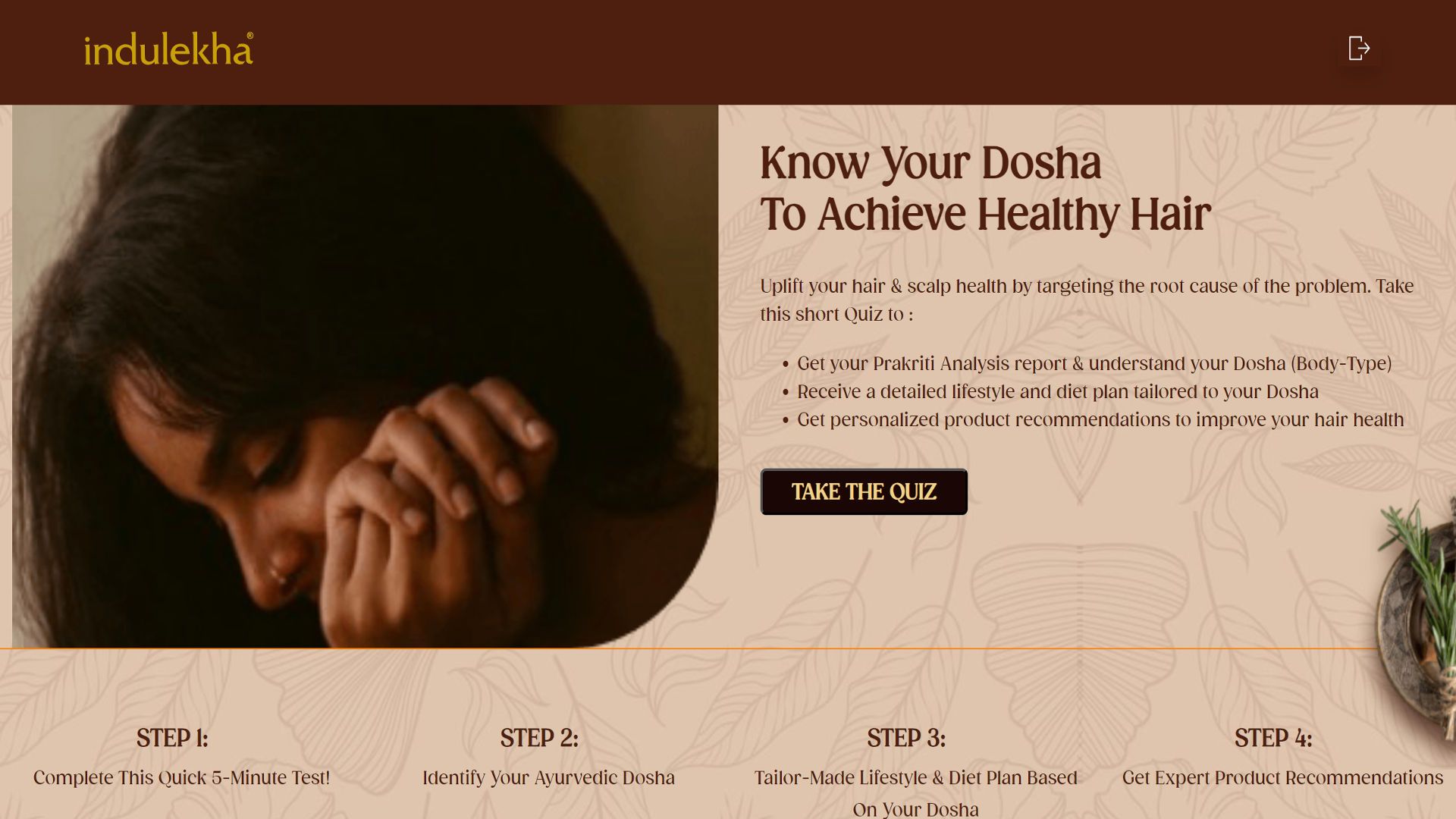 Screenshot from the Indulekha website showing the use of AI in the consumer experience. 