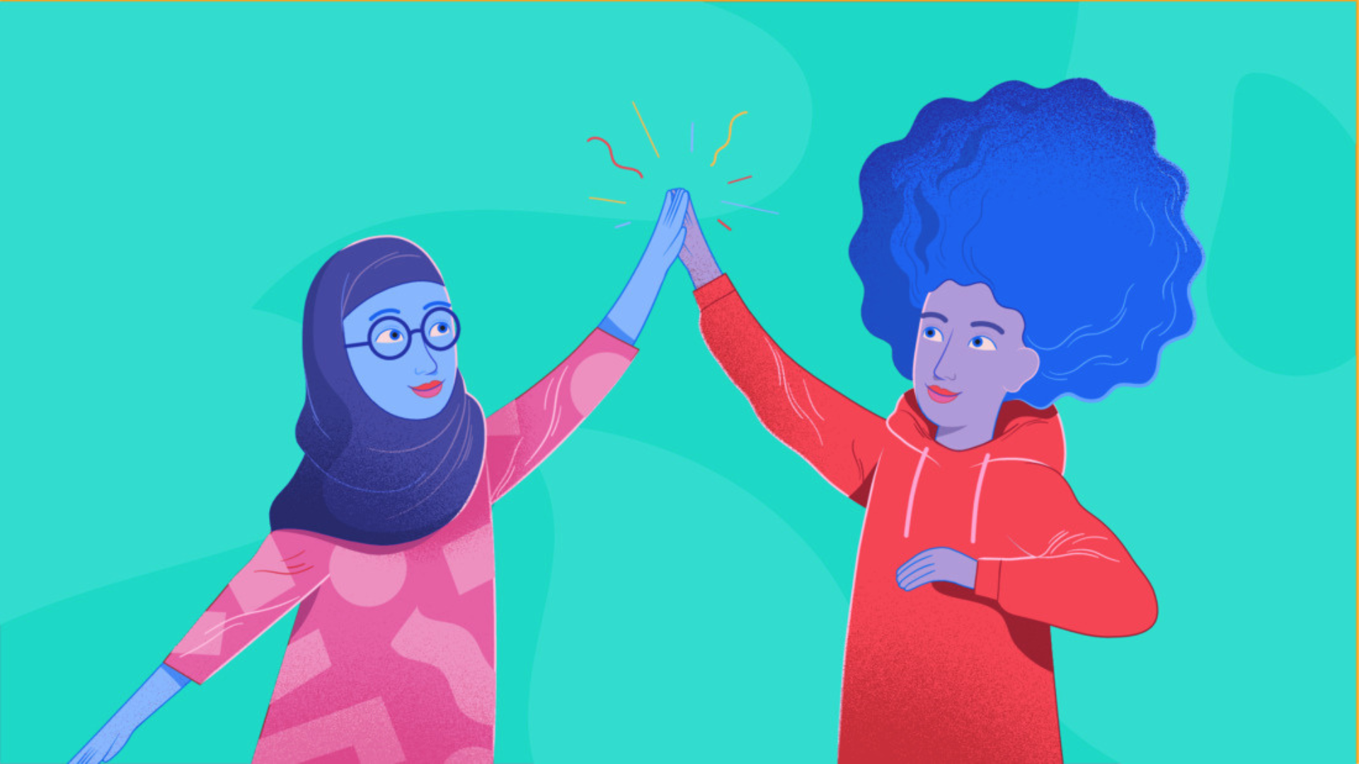 Two girls high fiving