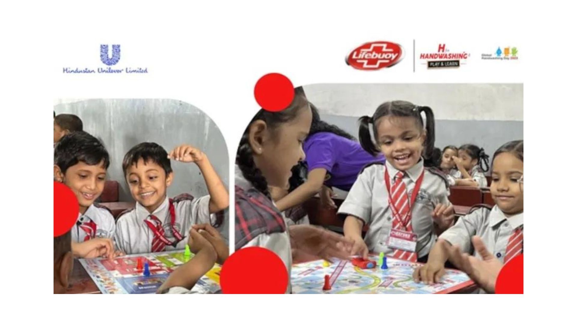 School children playing games by Lifebuoy and Imagimake that inculcate the healthy habit of handwashing with soap.