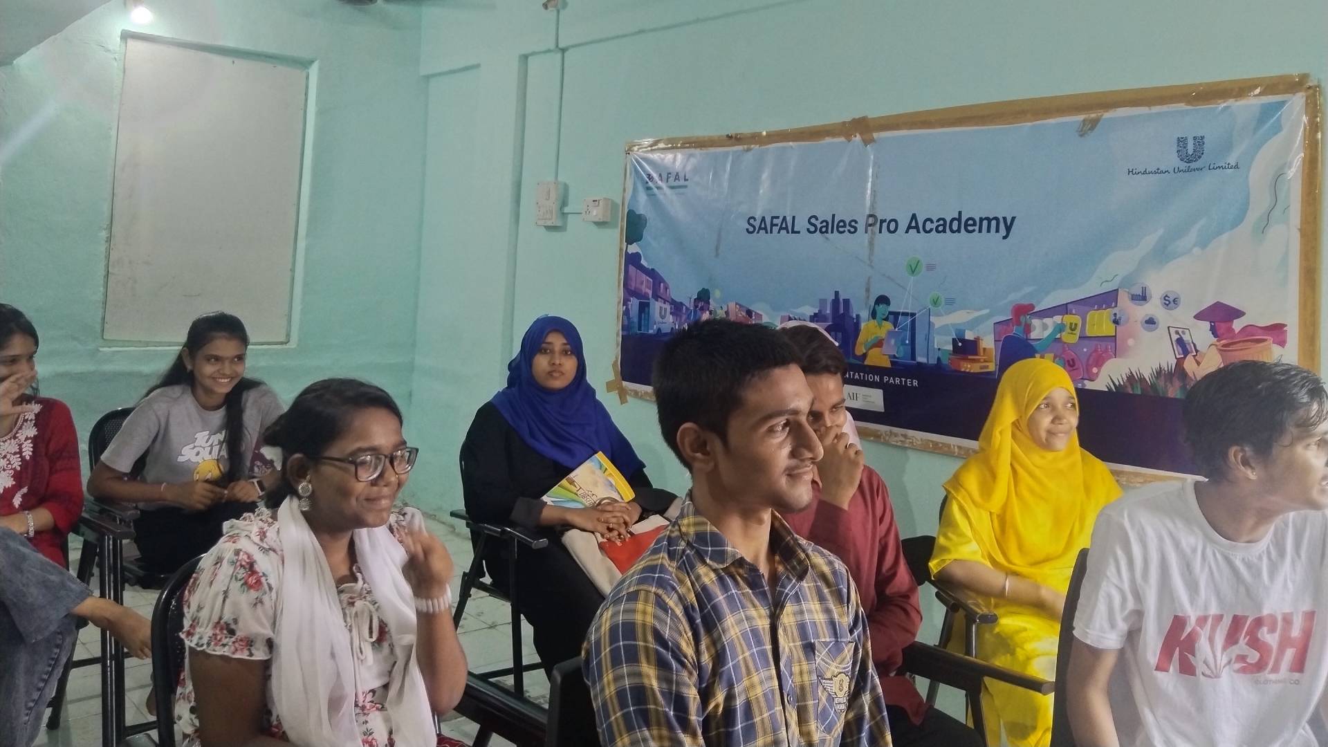 A group of students at HUL's SAFAL academy for skill building and training