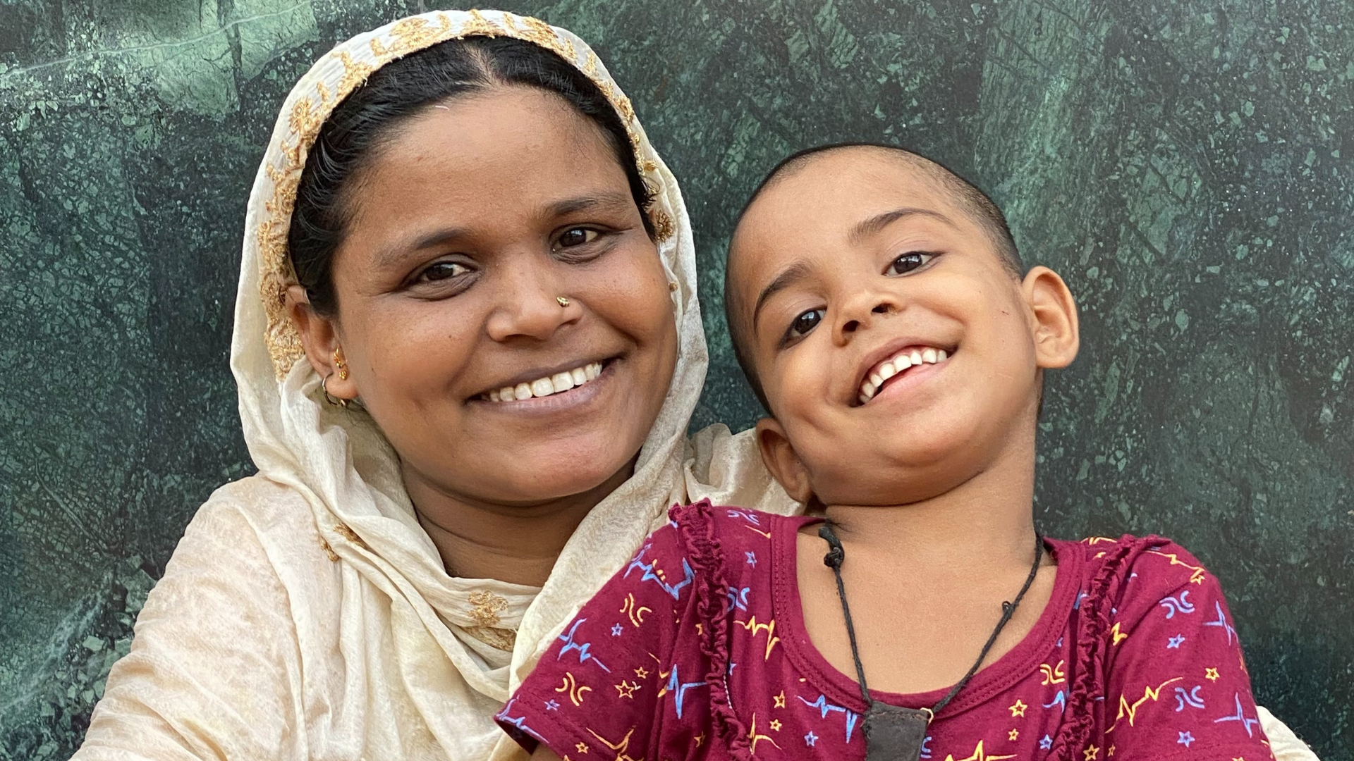 A happy mother and child