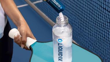 Images of Liquid I. V. range launched in India by Hindustan Unilever Limited. The image contains Liquid I. V. Packshots that appear like paper sachets in stick format.