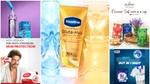 A collage of HUL brand key visuals including Liquid I.V., Lifebuoy, Vaseline, Pukka and Surf excel