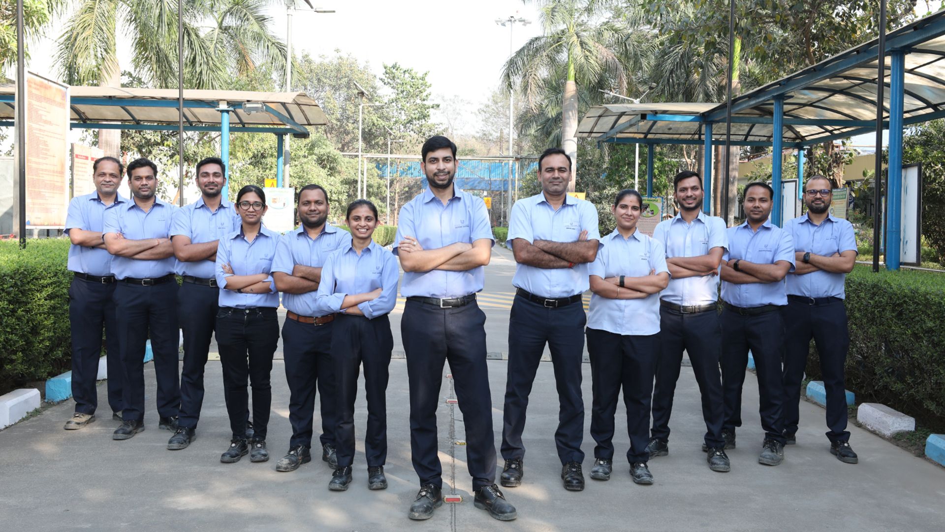 The factory team, a group of men and women in HUL's Dapada, factory in India