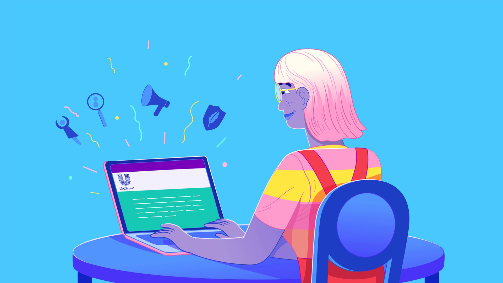 A lady working on a laptop