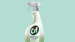 Recyclable trigger on a bottle of Cif Anti-Bac & Shine Multi-purpose spray cleaner.