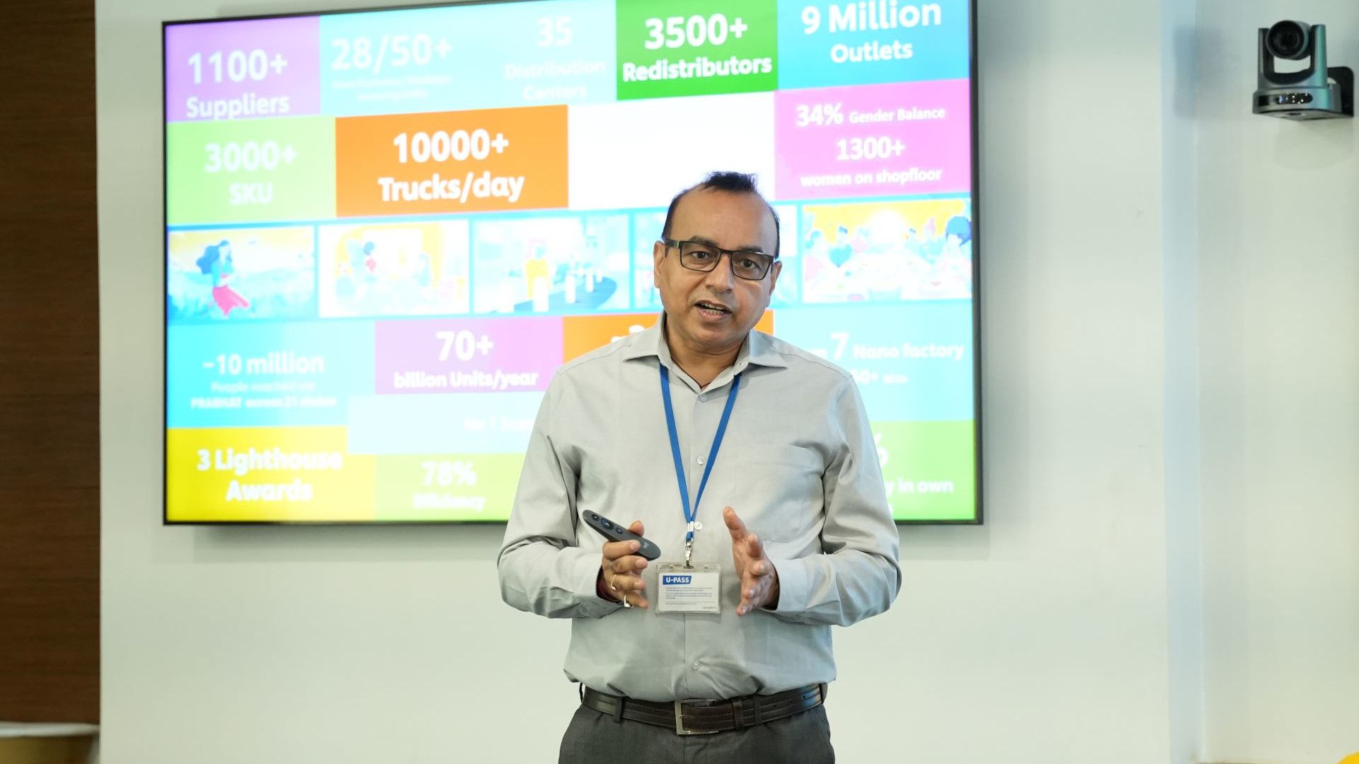 A man addressing people at the Unilever Pathway's event 2024.