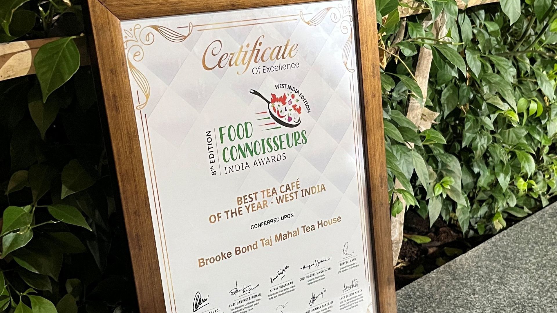 Food Connoisseurs Certificate of Excellence.