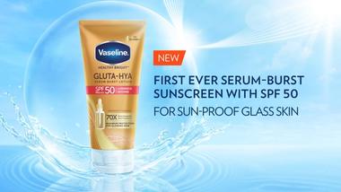 Image of Vaseline’s Healthy Bright Gluta-Hya Serum Burst Lotion with SPF 50 sun protection