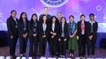 A group pic of HUL's Women in STEM fellowship in 2024. The picture includes senior R&D and sustainabilility executives from Unilever namely Richard Slater, Unilever's Chief R&D Officer, and Rebecca Marmot, Unilever's Chief Sustainability Officer. Dr Vibhav Sanzgiri, Executive Director R&D HUL is also seen in the picture.
