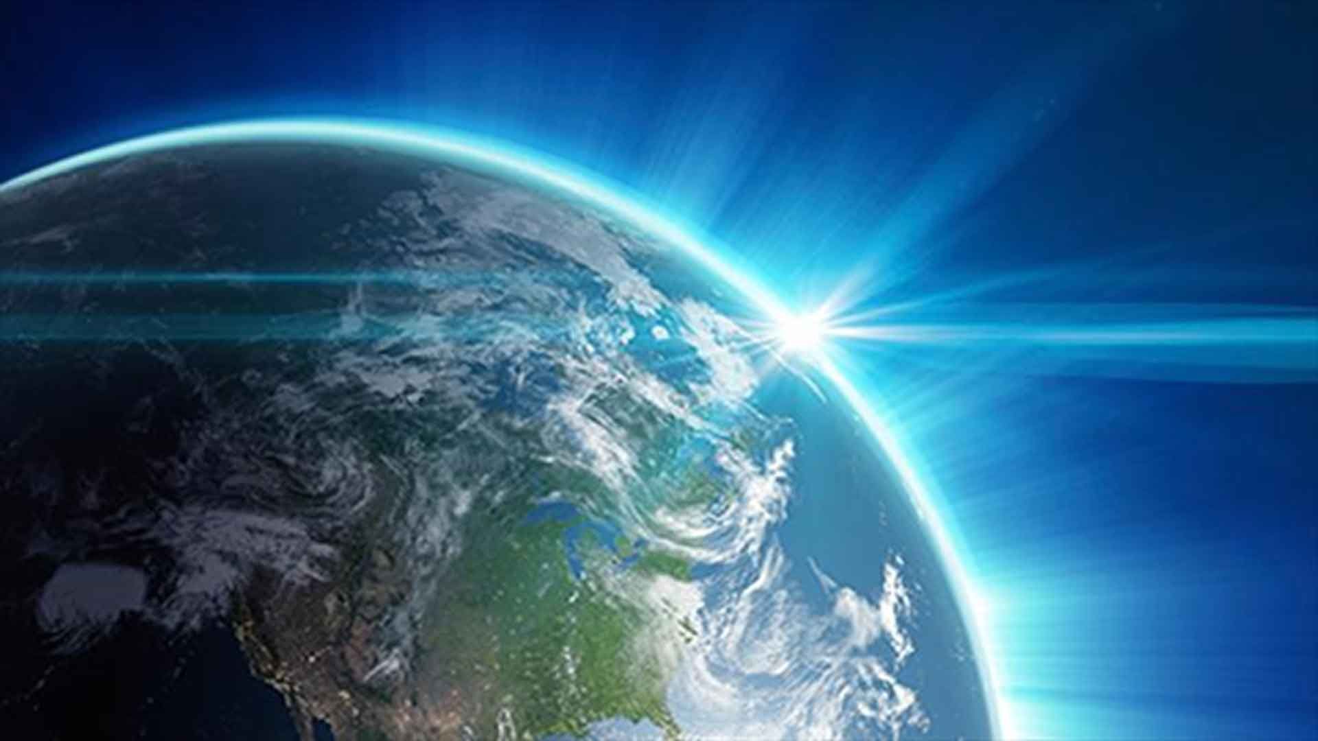 Image of a globe with a ray of light 